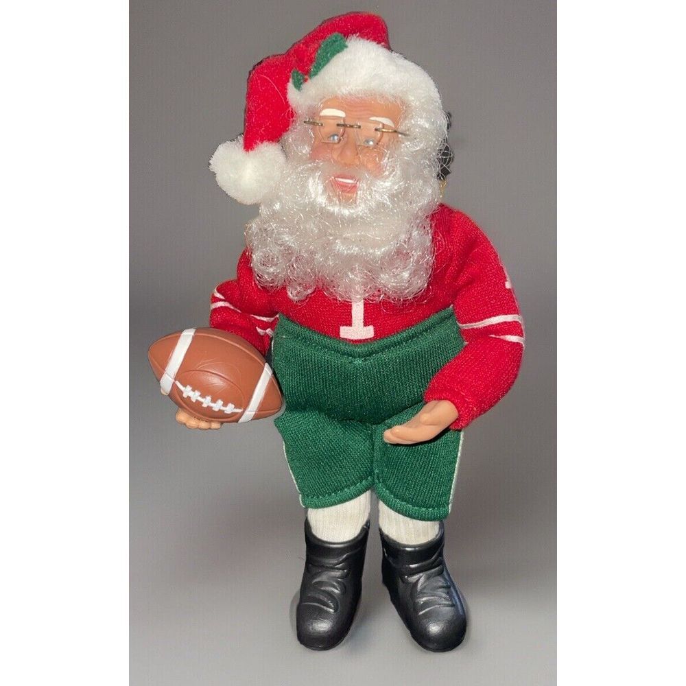 Vtg ✨Football SuperBOWL 2000 Sport Santa Claus Holiday Creations‎ Posable